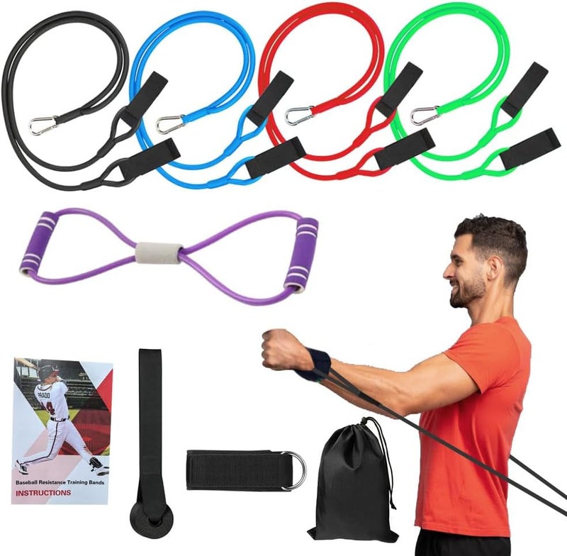 ENERACES Baseball Resistance Bands for Pitchers – Pro-Grade Arm Strength & Pitching Bands | 4-Level Adjustable Resistance Bands for Baseball/Softball Training (All Ages) - Image 1